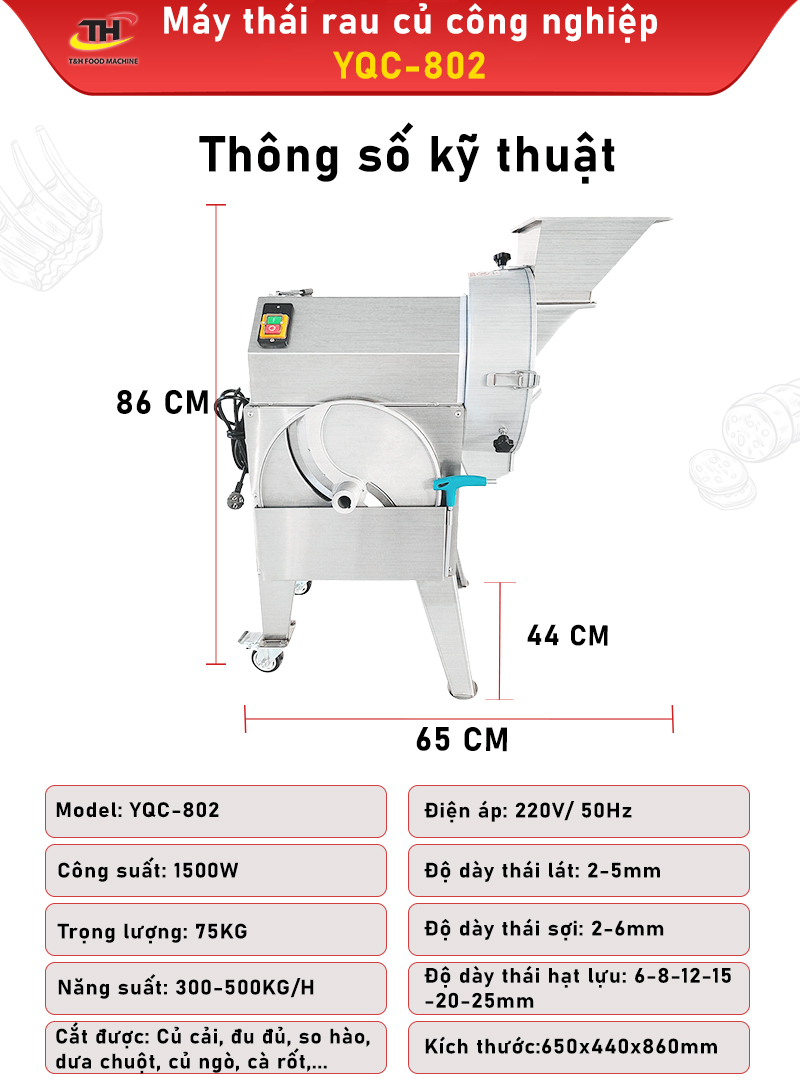 Máy thái rau củ công nghiệp YQC-802